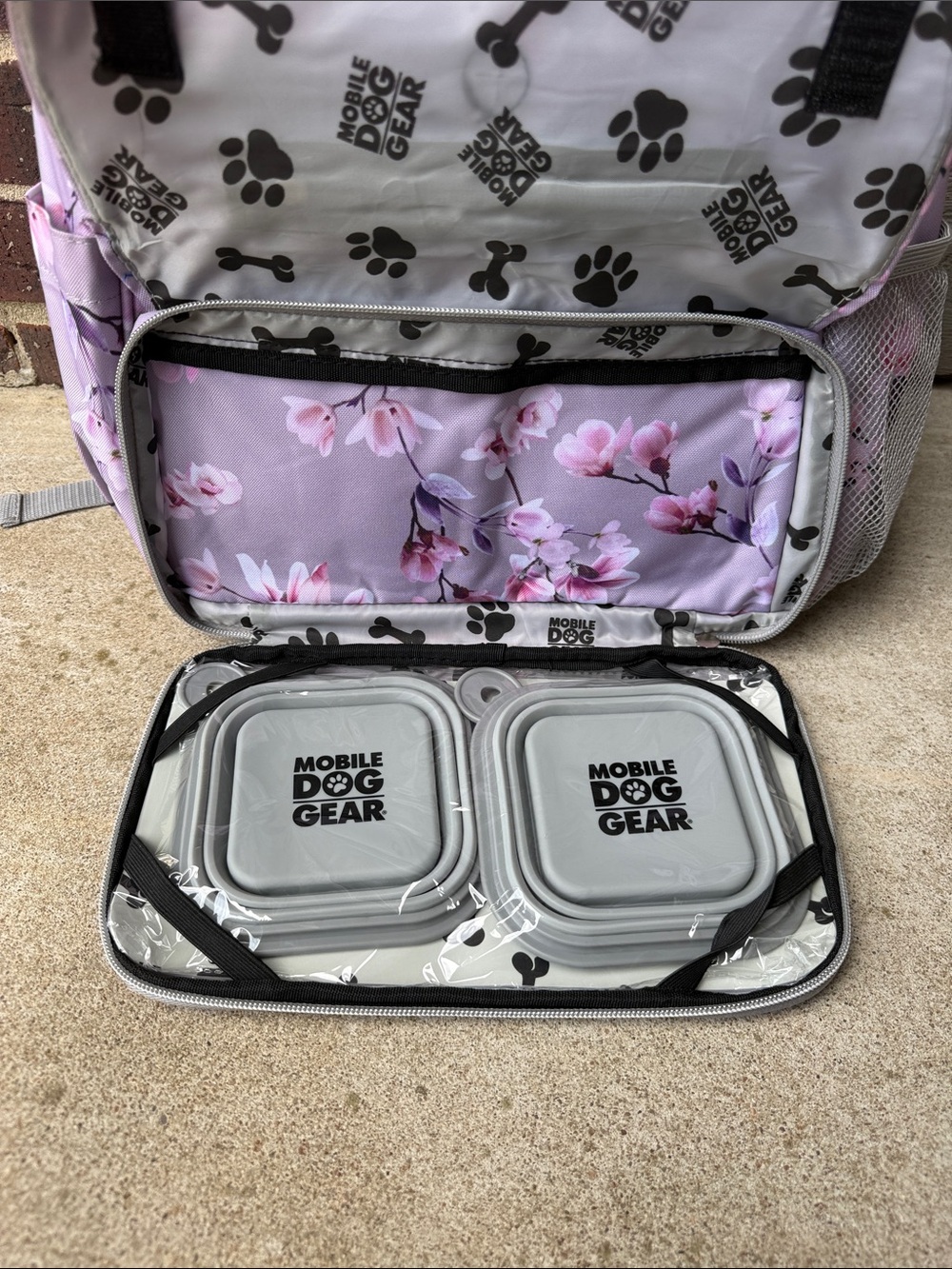 Mobile Dog Gear Lavender Floral Backpack - Picture 2 of 8